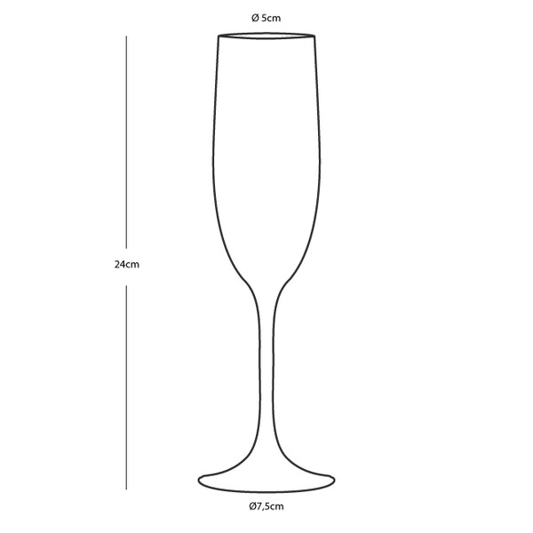 Party Champagneglas Clear Non-Slip