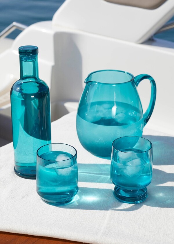 Bahamas Waterglas Turquoise - Set van 4